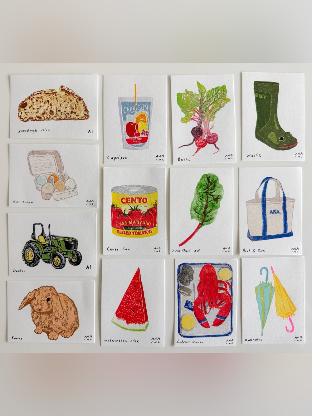 Set of 13 Inciardi machine mini art prints